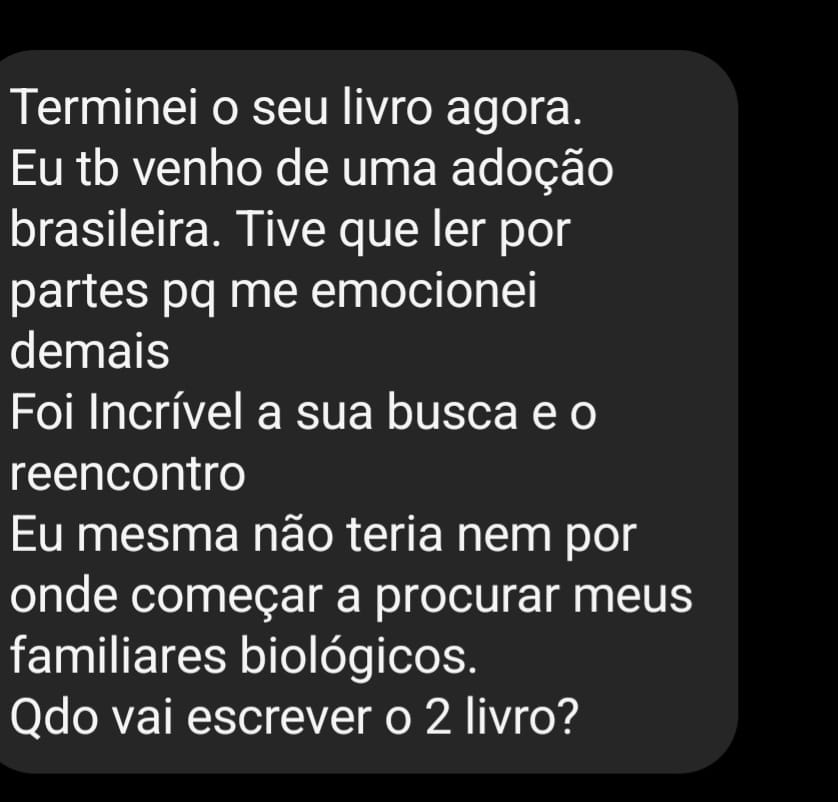 Depoimento de leitor no Instagram
