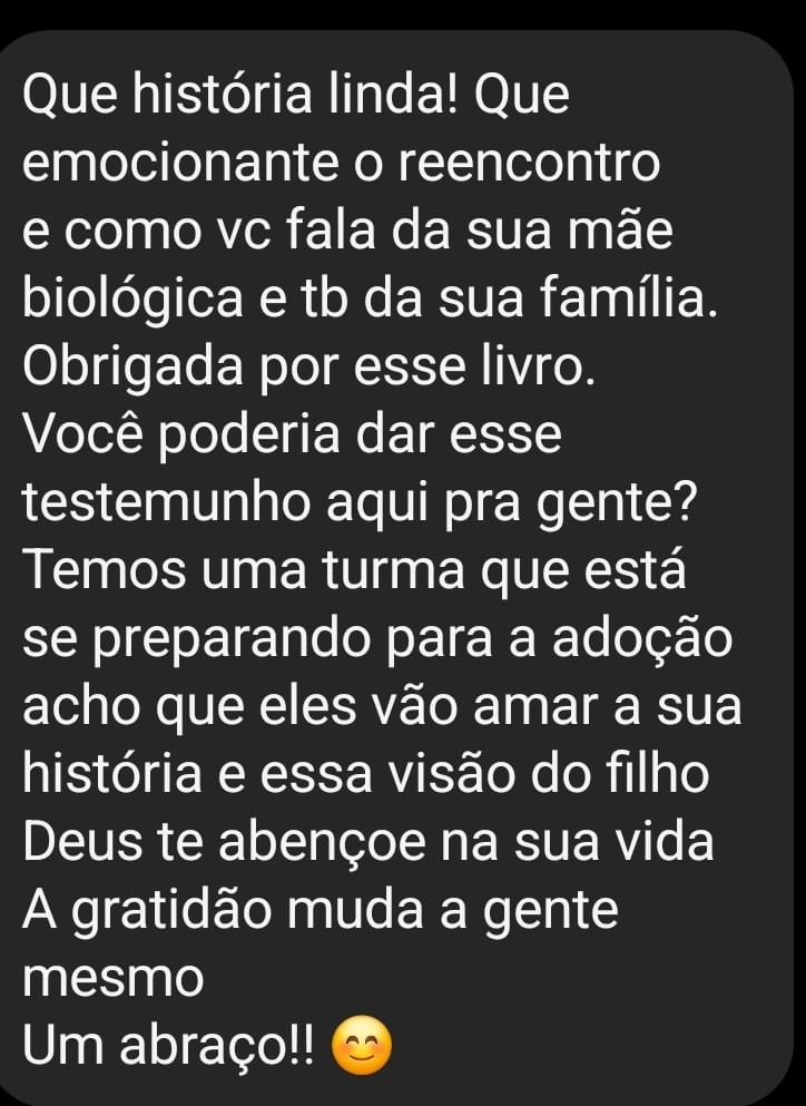 Depoimento de leitor no Instagram