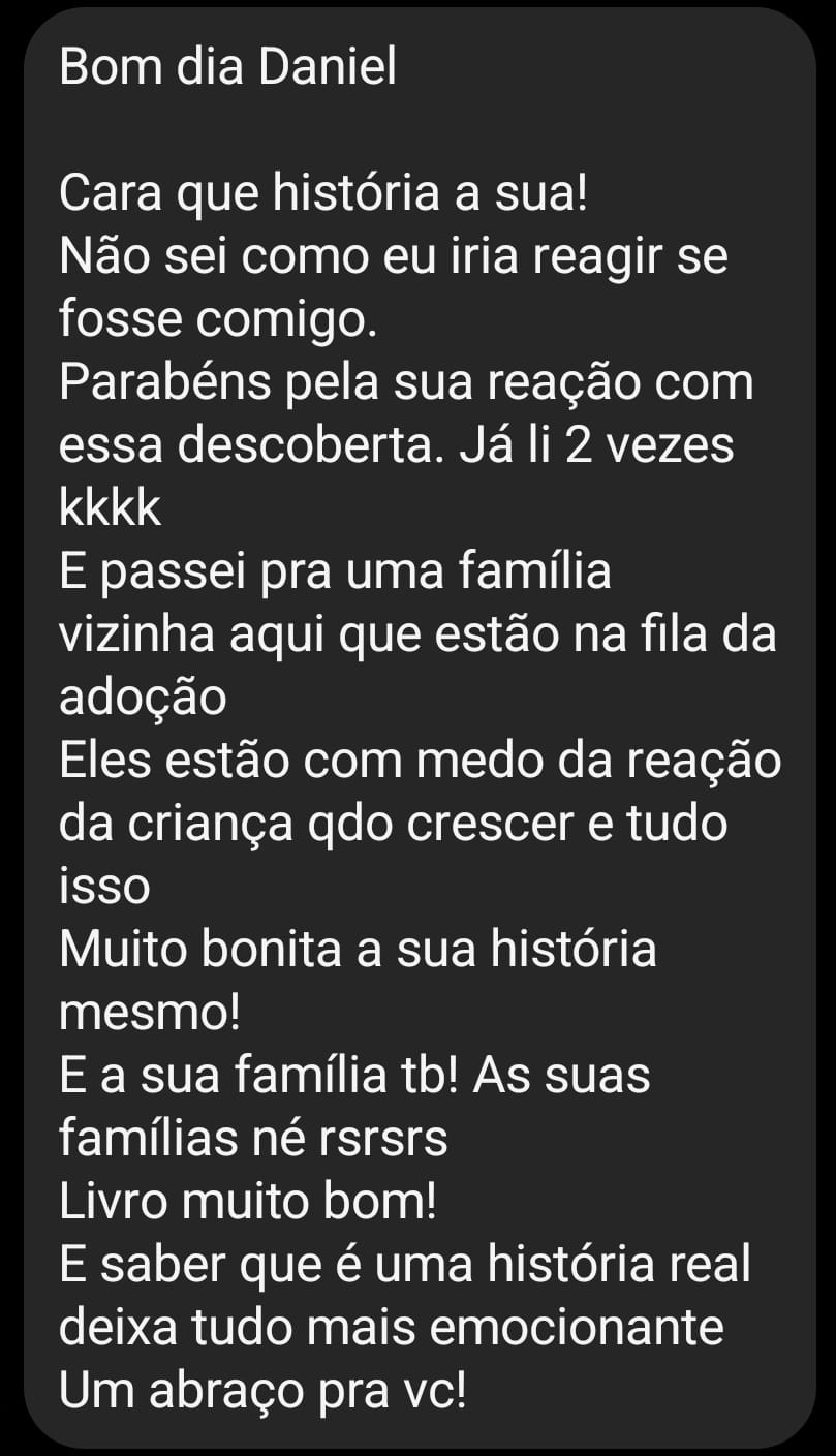 Depoimento de leitor no Instagram